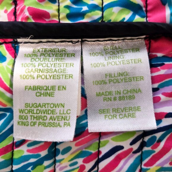 Lilly Pulitzer Navy Puffer Vest with Gold Accents Size Small - Picture 8 of 8